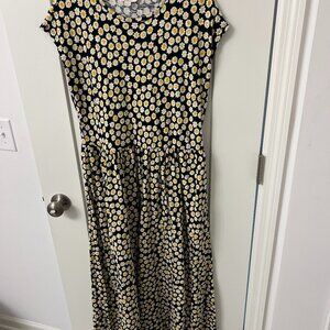Boden black and yellow sunflower dress, size 8